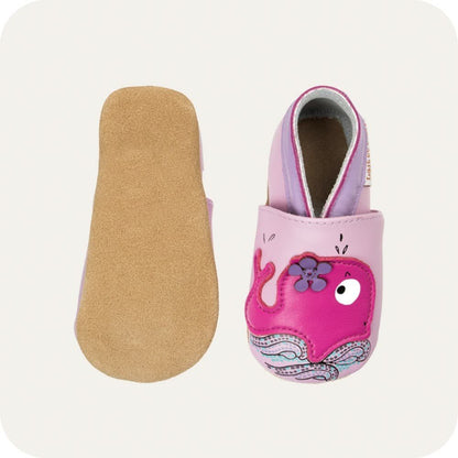 Babyslofjes zacht leer walvis