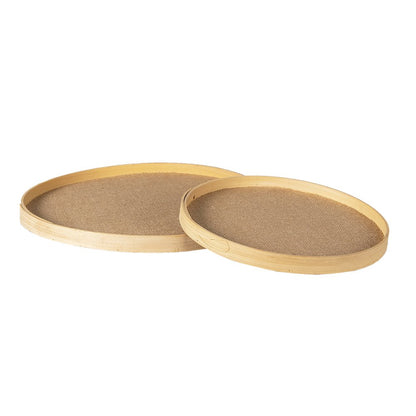 Serveerschalen set 2 bruin hout