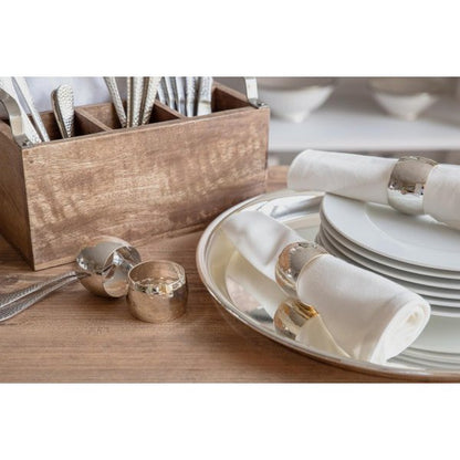 Servetringen set van 4 Ø 4 cm metaal zilver