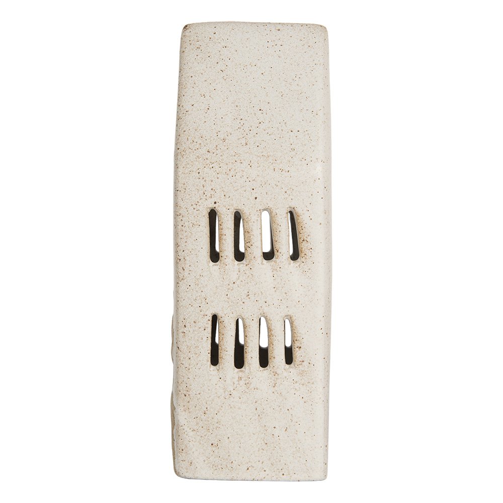 Decoratiehuisje keramiek LED 7x6x19 cm beige