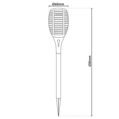 Tuinspots LED 5 stuks 45 cm grijs plastic