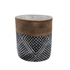 Graphic Pattern Basket / Baskets – With Jute Trim – 30x25 cm – Urbane Hide