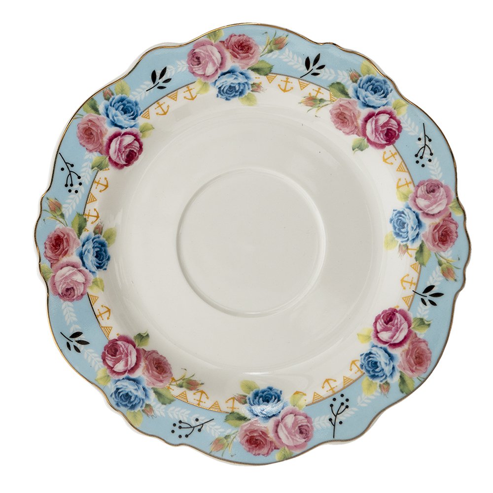 Kop en schotel 160 ml blauw wit bloemen