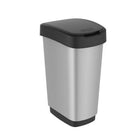 Rotho Twist afvalbak 25L zilver kunststof