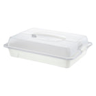Serveertray 43.5x11x29.5 cm wit transparant