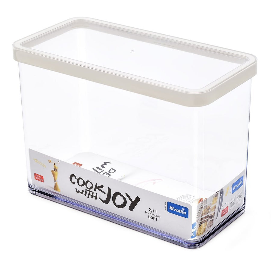 Rotho Loft Bewaardoos 20X10X14.2 Cm 2.1L Wit/Transparant