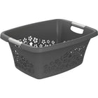Wasmand 25L antraciet bloemenlook