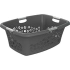 Wasmand 50L antraciet bloemenlook