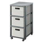 Rotho Country Design Drawer Unit with Wheels 3X18L Cappuccino