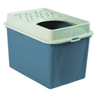 Rotho Eco Berty Cat Litter Box with Top Entry Blue/Sand