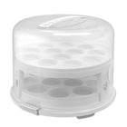 Taartdoos XL 35.5x34.5x26 cm wit/transparant met cupcakehouders