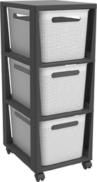 Ladekast 3x16L wit 30x37x77 cm