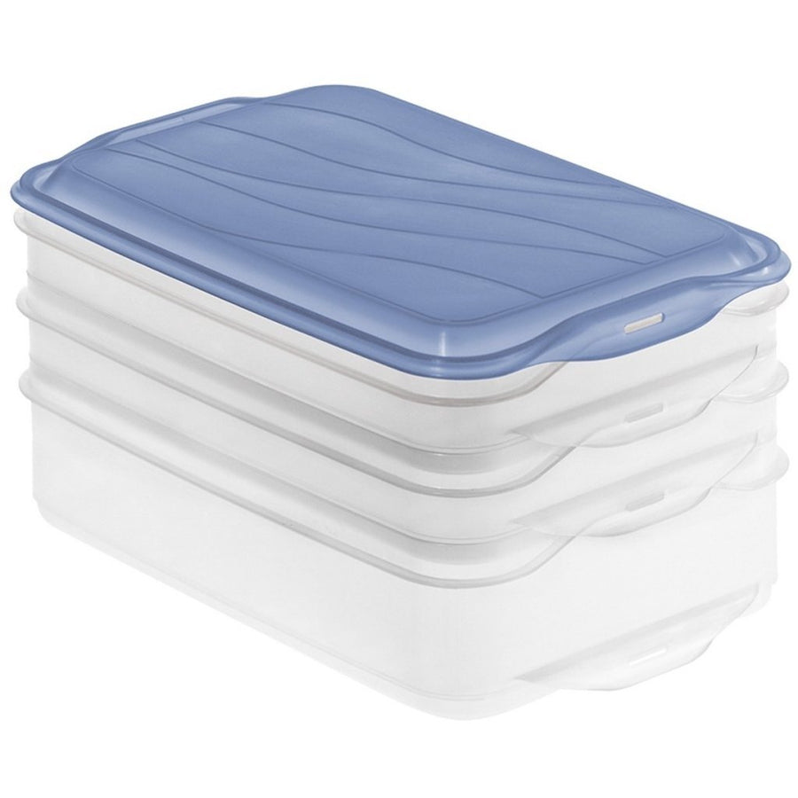 Rotho Rondo Vleeswarendoos 2X0.75L 1X1.35L Horizon Blauw/Transparant