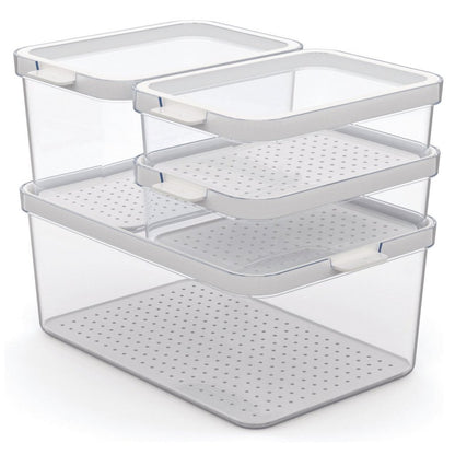 Rotho Cauma Set Koelkastorganizer 4.65L + 2.15L + 2X 1.2L Transparant