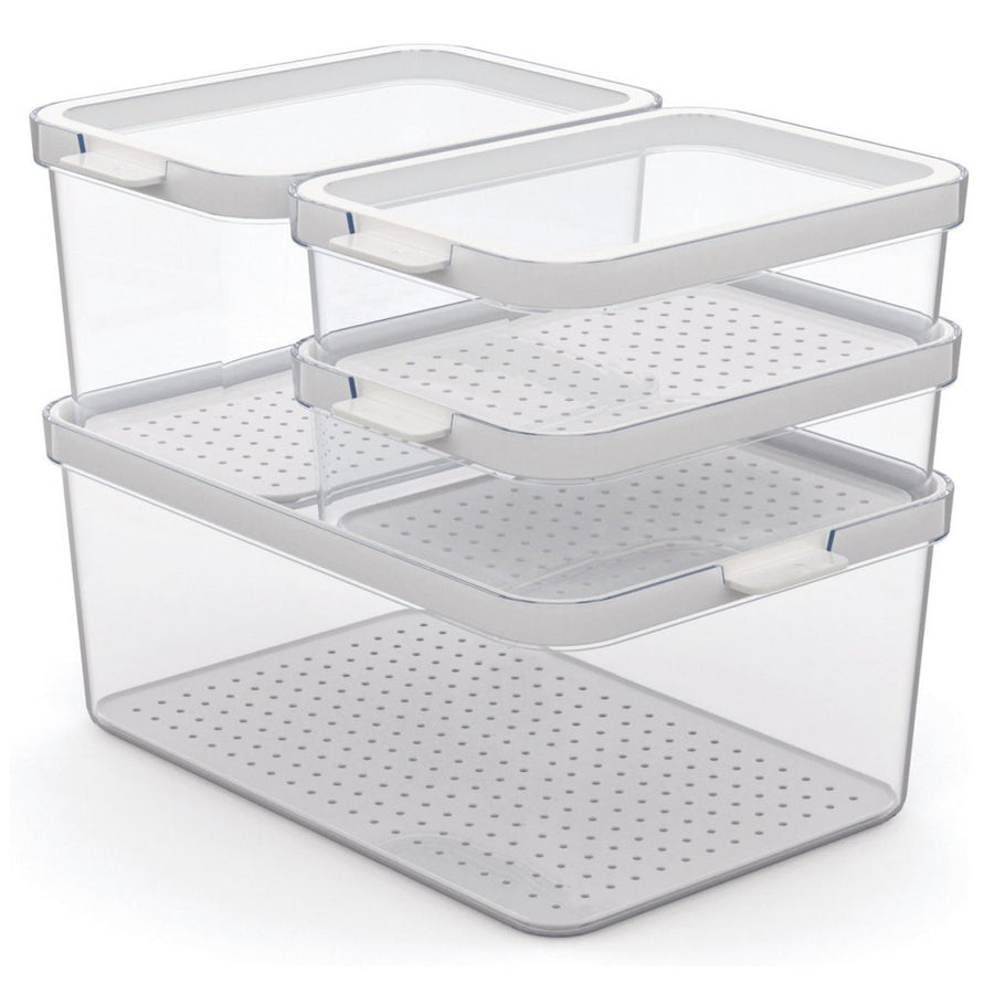 Rotho Cauma Set Koelkastorganizer 4.65L + 2.15L + 2X 1.2L Transparant