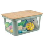 Opbergbox 45L sage green bamboe deksel