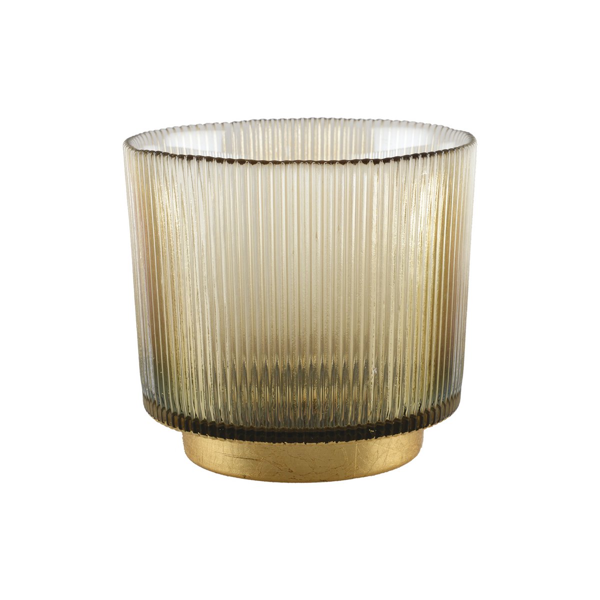 Fotofoor 14 cm amber glas ribbelpatroon