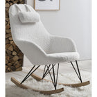 White teddy bear fur rocking chair