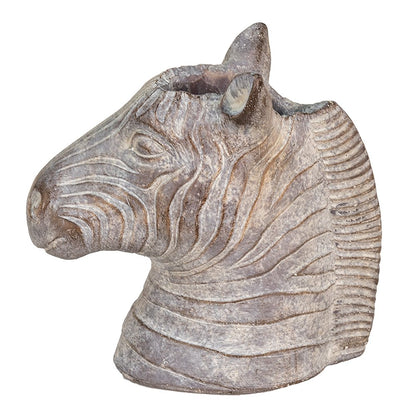 Flowerpot Zebra 16x10x15 cm Grey Stone Indoor Flowerpot
