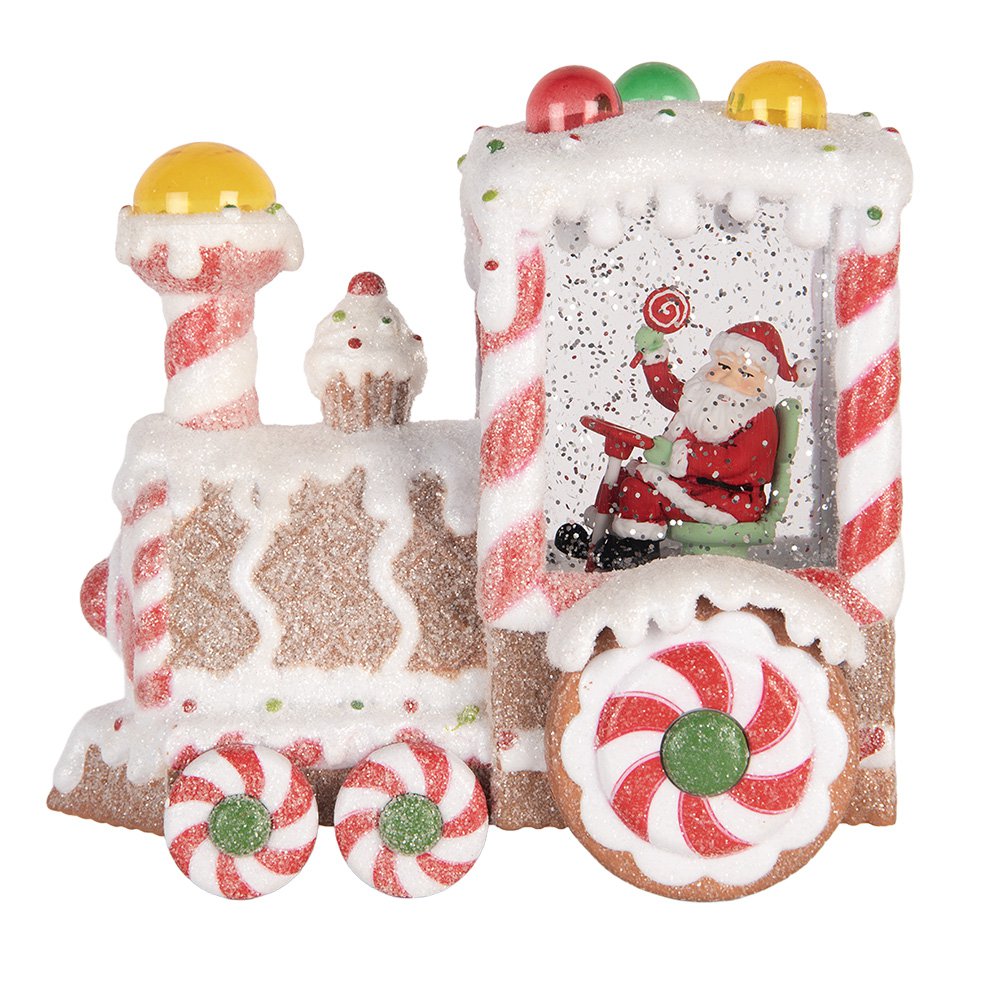 Kersttrein 19x12x18 cm wit kunststof LED muziek