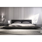 Gestoffeerd bed 140x200 cm zwart kunstleer