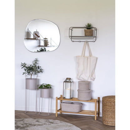 Lantaarn 35 cm metaal glas bruin