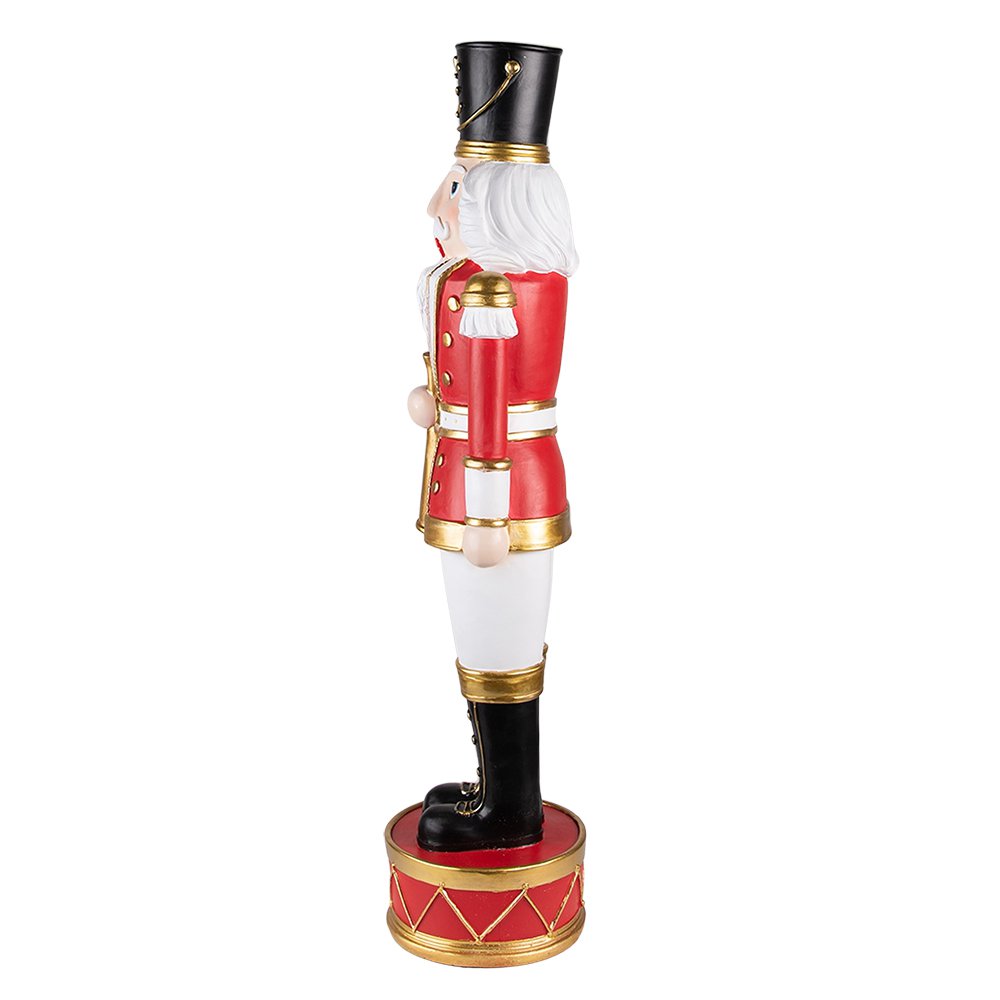 Notenkraker decoratie 82 cm magnesium rood wit zwart
