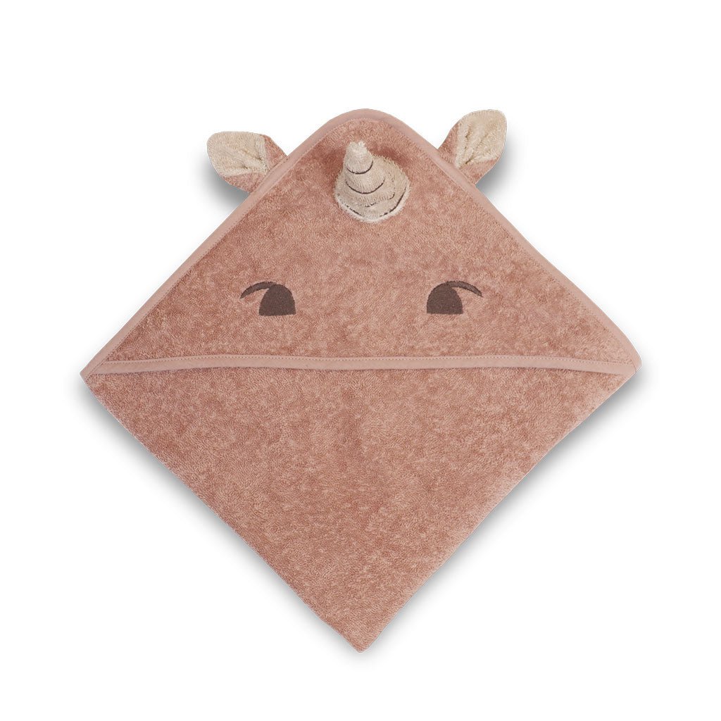 Baby baddoek met capuchon 70x70 cm biologisch katoen roze