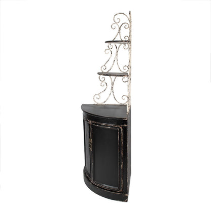 Wandkast 78x55x181 cm hout ijzer zwart