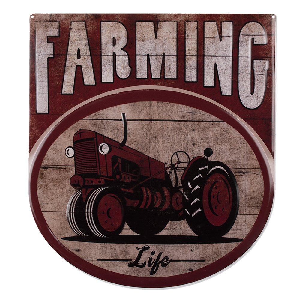 Red Iron Wall Plaque 50x56 cm