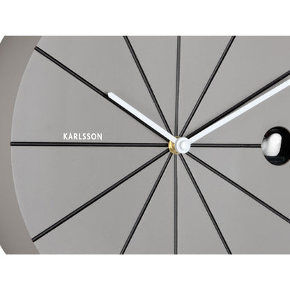 Wandklok 28 cm grijs plastic