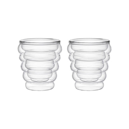 Dubbelwandige glazen bekers 250 ml set van 2
