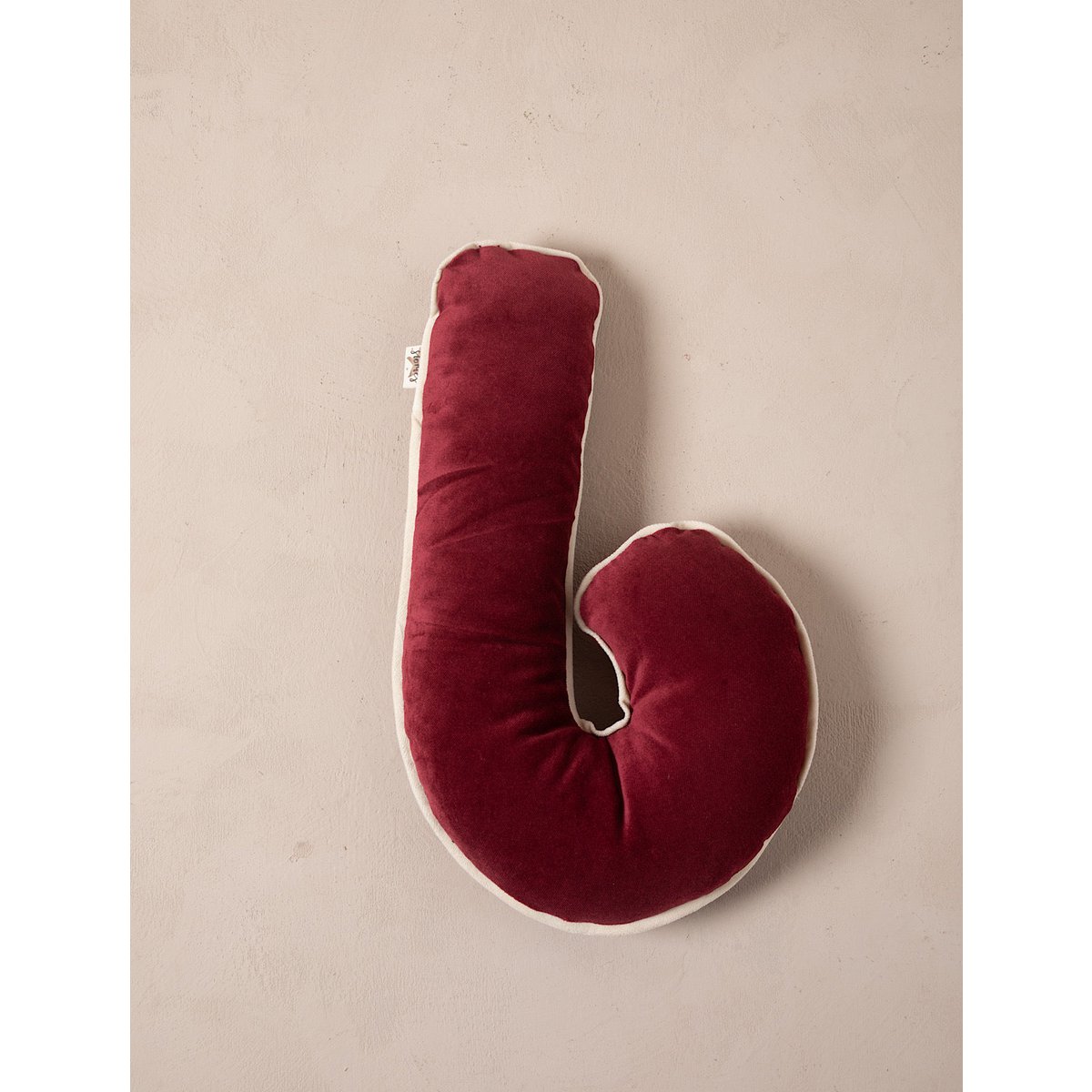 Kerstkussen snoep 30x45 cm merlot rood crème