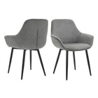 Set of 2 grey corduroy armchairs