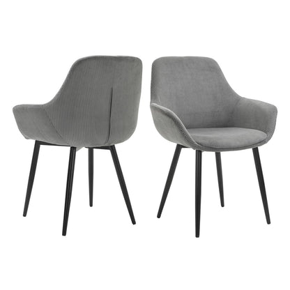 Fauteuil set 2 stuks grijs corduroy 64x86x59 cm