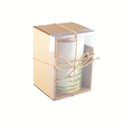 Opbergpot glas met houten deksel 10x10x10.8 cm