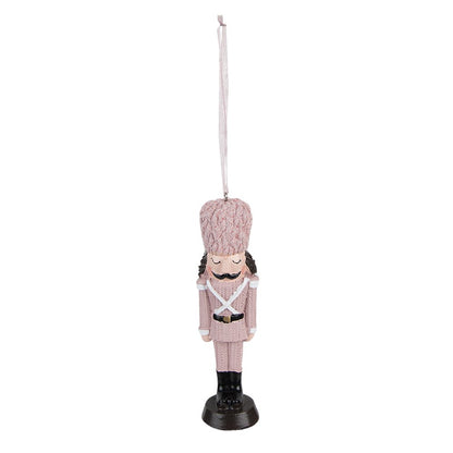 Kersthanger Notenkraker 13 cm roze polyresin