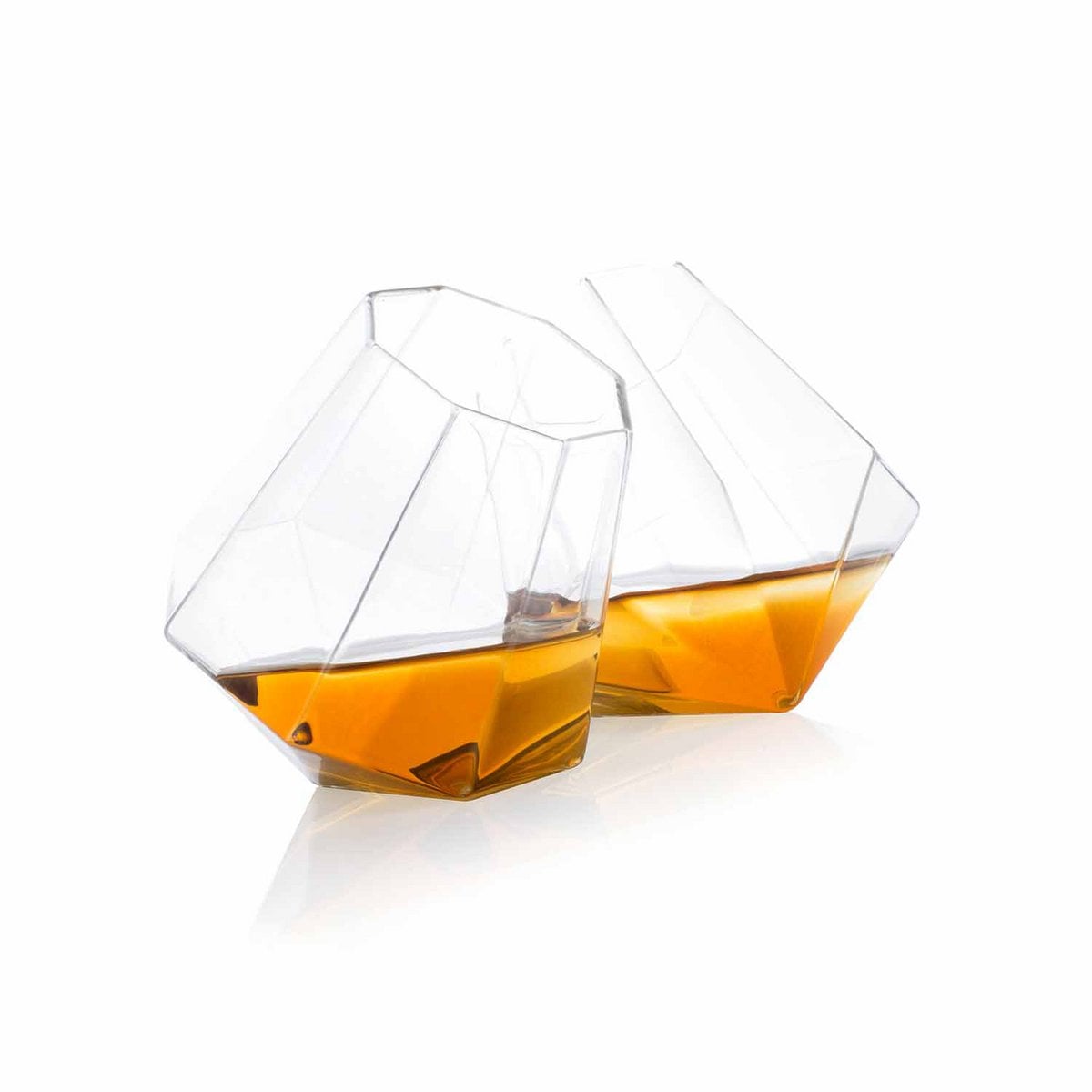 Whiskey glazen diamantvormig set van 2 borosilicaatglas
