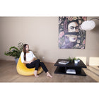 Poef 75x75x110 cm oud geel fluweel