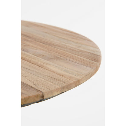 Bijzettafel set 2 gerecycled hout Ø50 cm bruin