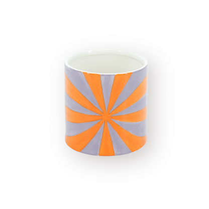 Bloempot 12,5x12,5x13cm lila/oranje
