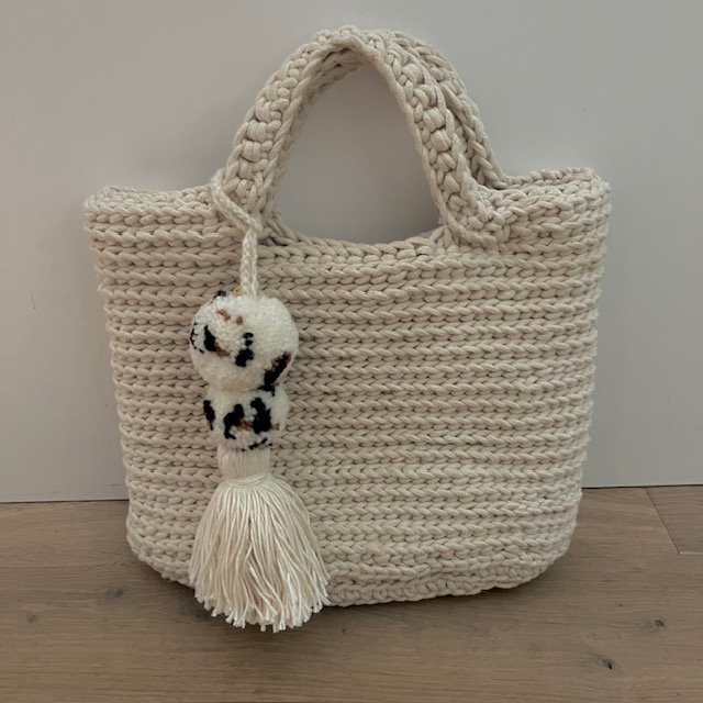 Luna tas hanger luipaard wol katoen