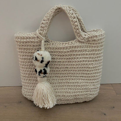 Luna tas hanger luipaard wol katoen