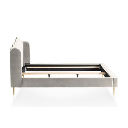 Bed schelpdesign fluweel 180x200 cm goud