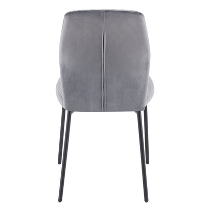 Stoelenset 2 stuks grijs fluweel