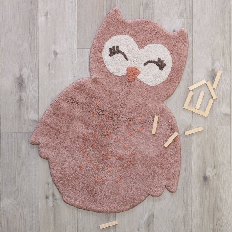 Kinderkleed uil 90x115 cm katoen machinewasbaar