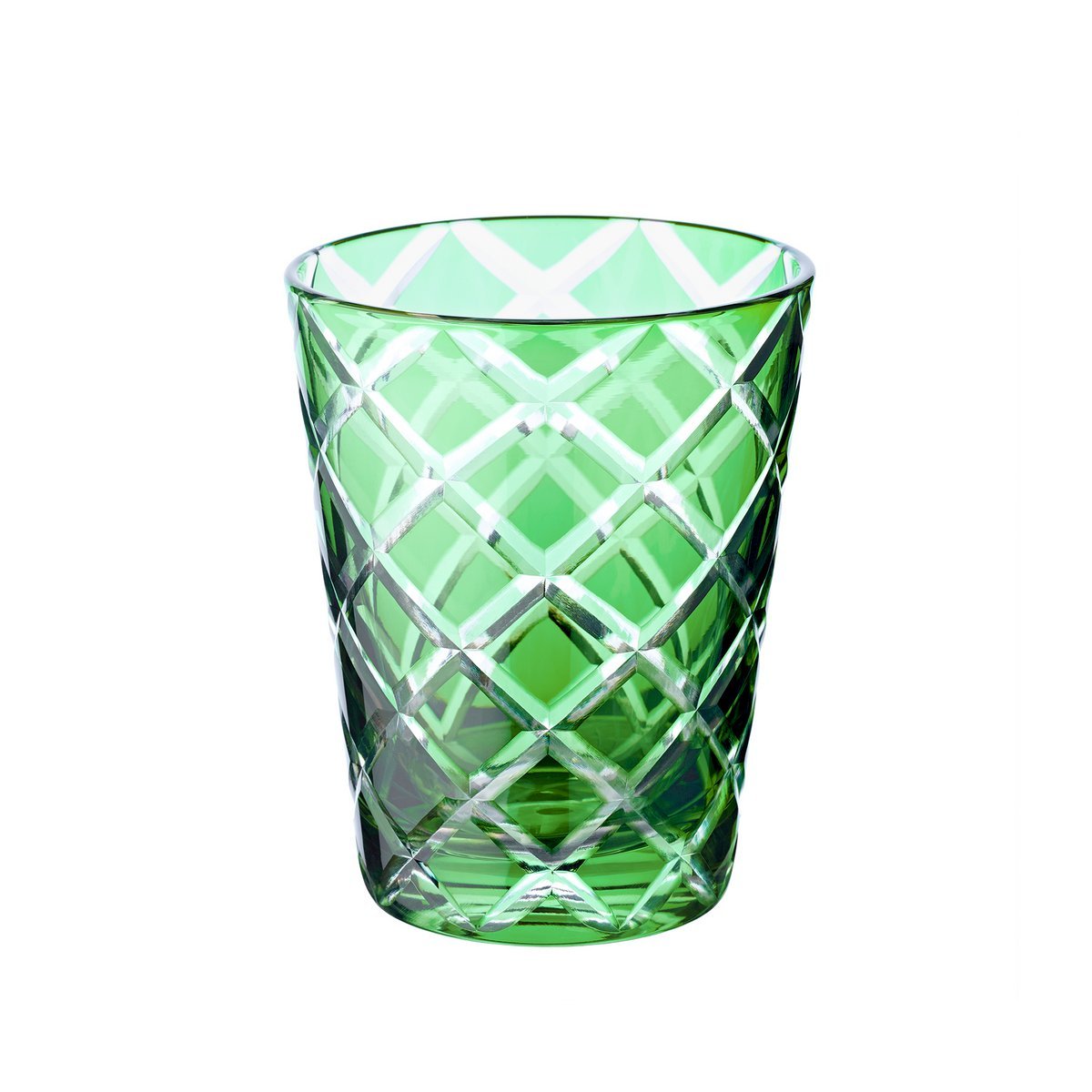 Kristallen glazen 6 stuks groen 10 cm