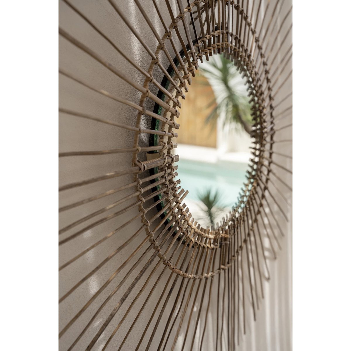 Wandspiegel rotan L naturel