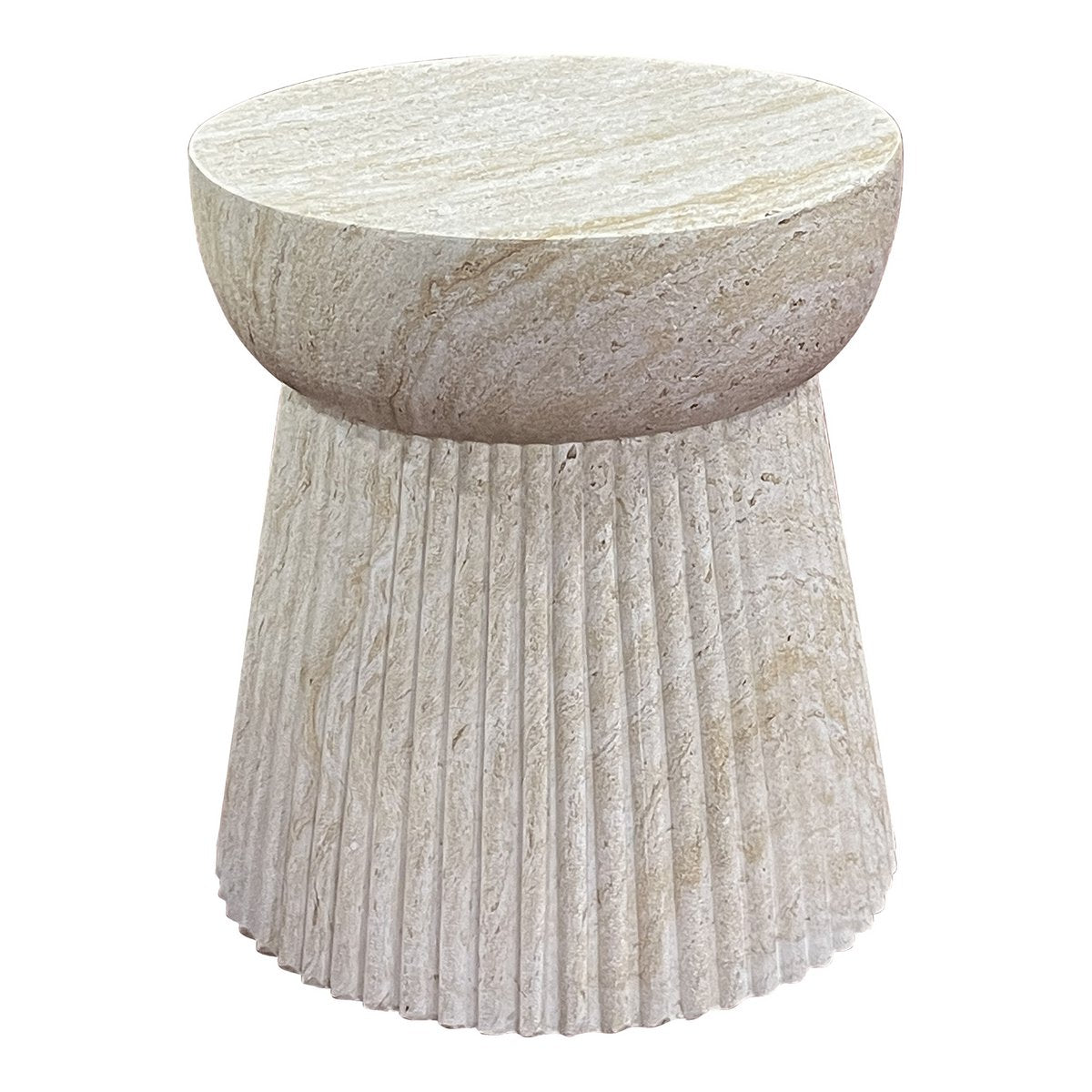 Bonn Bijzettafel Natuurlijk Fiberclay Met Groefontwerp 37 cm