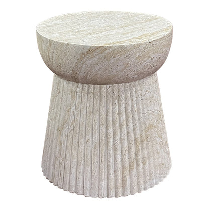 Bonn Bijzettafel Natuurlijk Fiberclay Met Groefontwerp 37 cm
